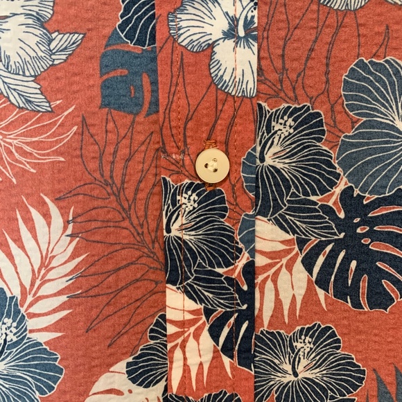 New Men's Jachs New York Seersucker Tropical  Short Sleeve Button Down XL - Picture 3 of 8